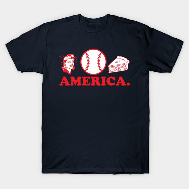 Mom Baseball Apple Pie T-Shirt by Let's Get Two